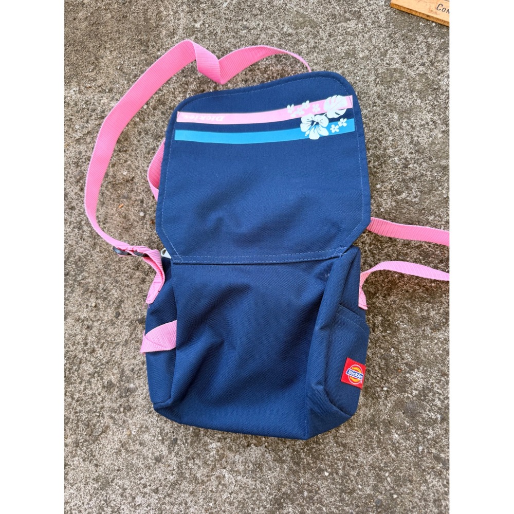 Y2K Dickies x Yak Pak Navy Blue Hibiscus Mini Messenger Crossbody Bag - Picture 5 of 7